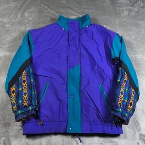 Vintage Greatland Outdoor Jacket Boys XL 14 to 16 Aztec Full Zip Colorblock 80s